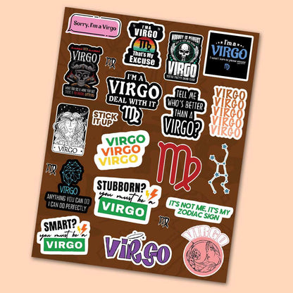 Virgo Mini Sticker Sheet waterproof vinyl decal for laptop, bike, car & bottle