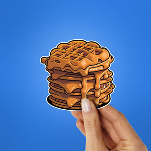 Waffle Sticker waterproof vinyl decal for laptop, bike, car & bottle