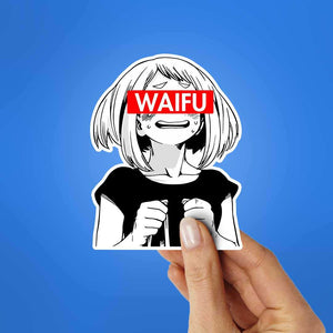 Waifu Girl Sticker waterproof vinyl decal for laptop, bike, car & bottle
