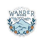 Wander More Sticker waterproof vinyl decal for laptop, bike, car & bottle
