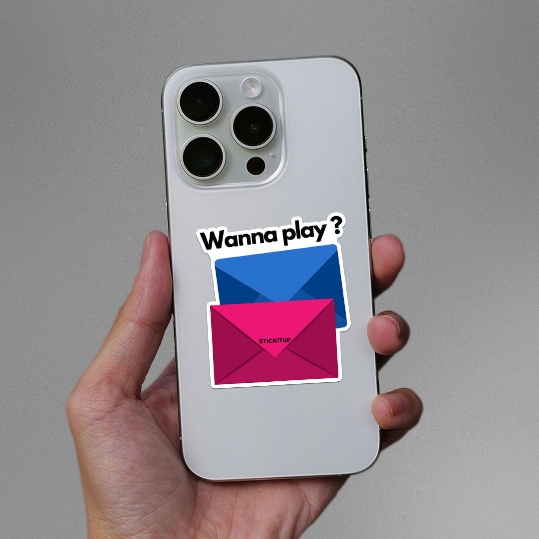 Wanna Play Sticker waterproof vinyl decal for laptop, bike, car & bottle