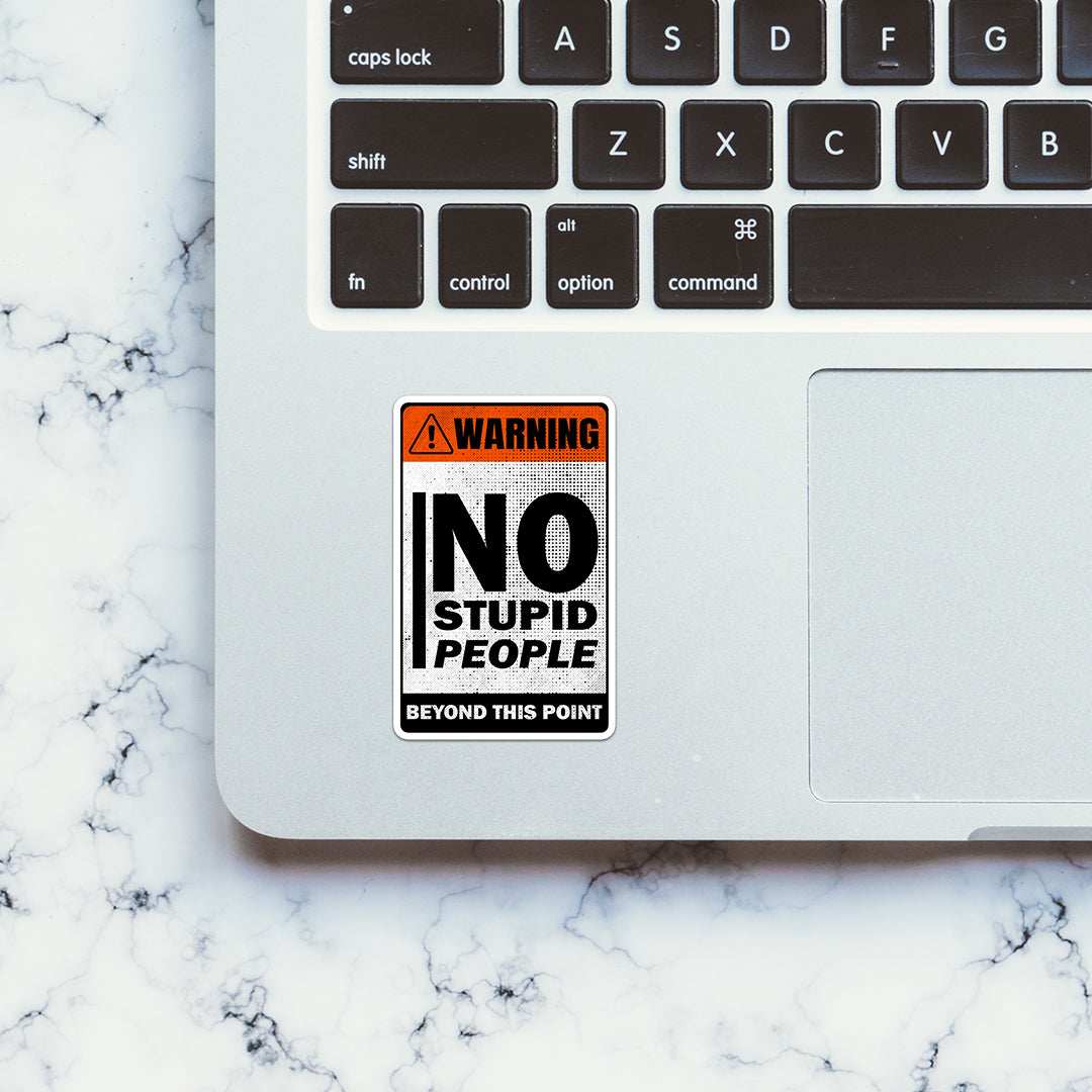 Warning Beyond This Point Sticker waterproof vinyl decal for laptop, bike, car & bottle