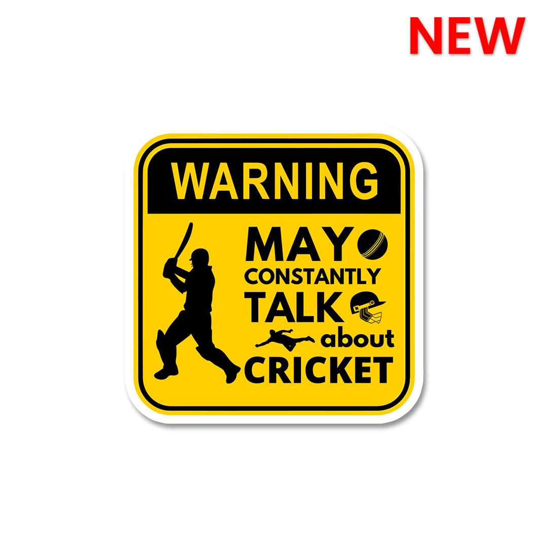 Warning May Constantly Talk About Cricket Sticker - Stickers | STICK IT UP