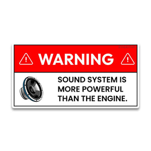 Warning Sound Bumper Sticker waterproof vinyl decal for laptop, bike, car & bottle