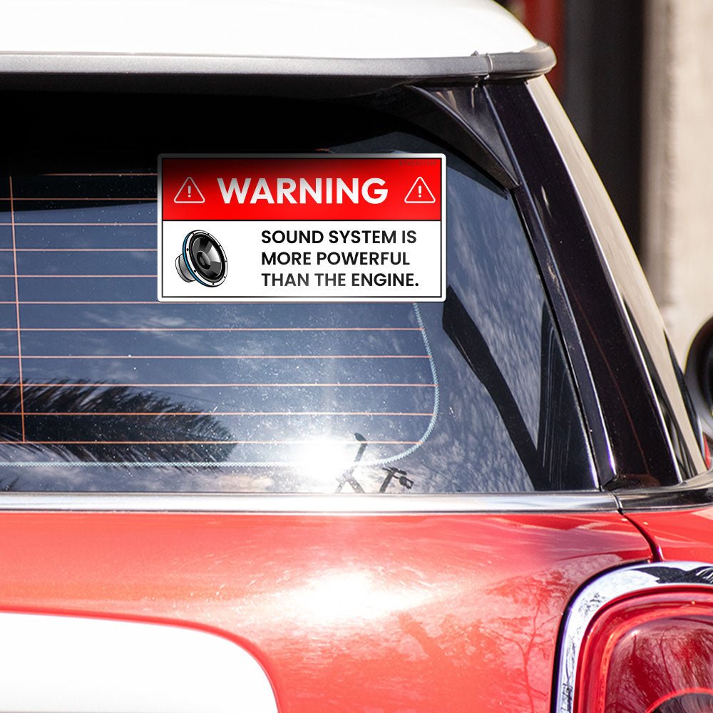 Warning Sound Bumper Sticker waterproof vinyl decal for laptop, bike, car & bottle