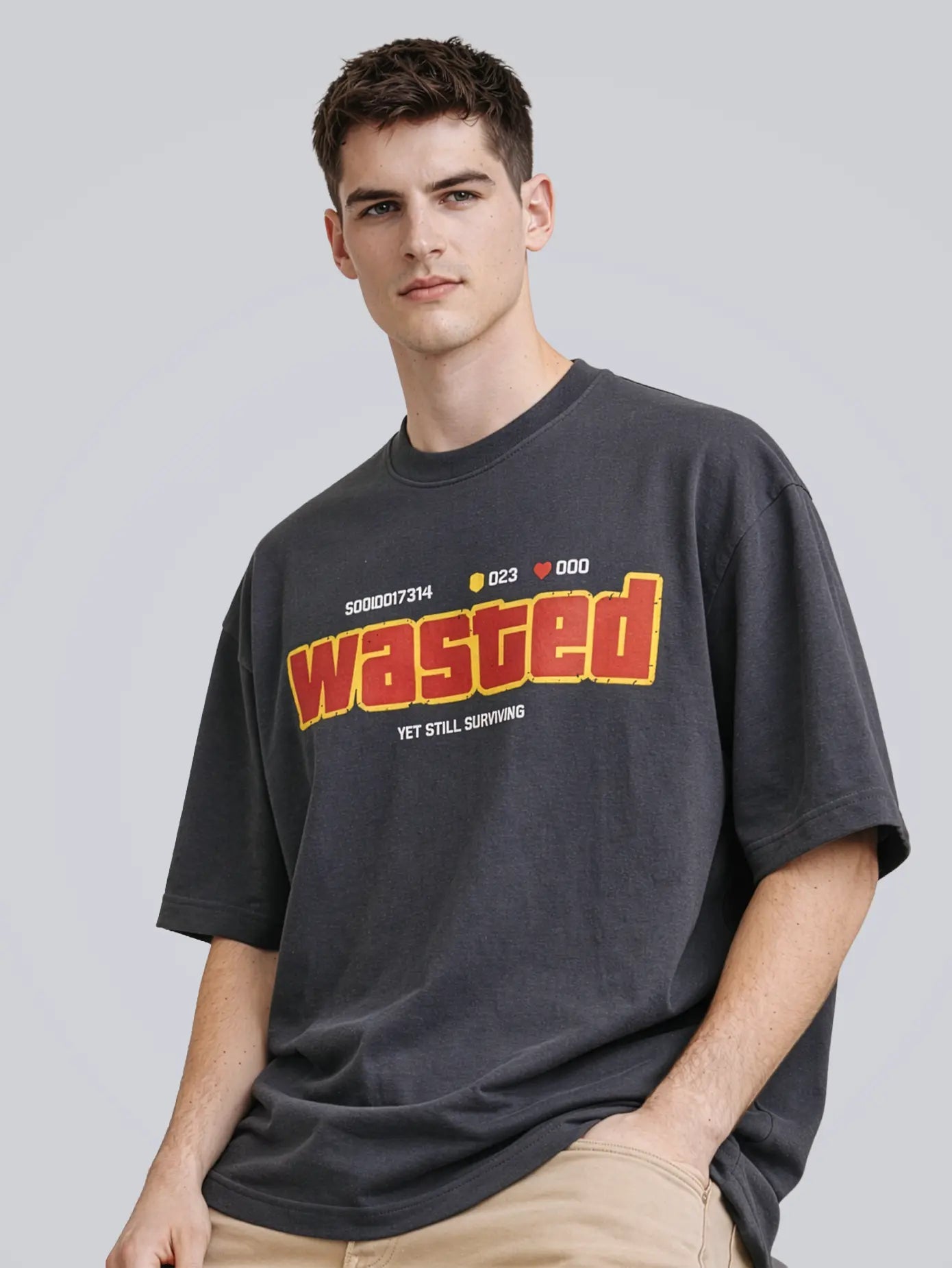 WASTED OVERSIZED T - SHIRT waterproof vinyl decal for laptop, bike, car & bottle