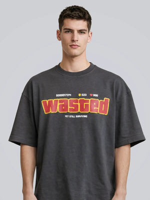 WASTED OVERSIZED T - SHIRT - STICK IT UP