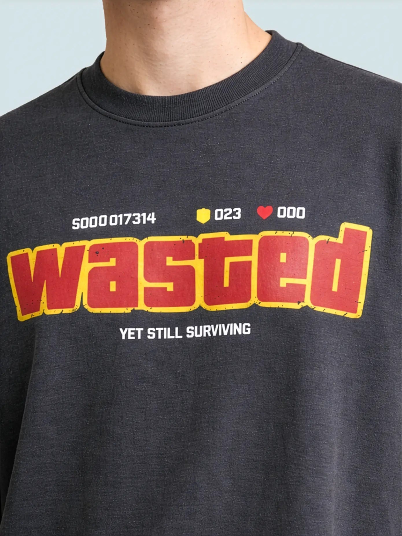 WASTED OVERSIZED T - SHIRT waterproof vinyl decal for laptop, bike, car & bottle