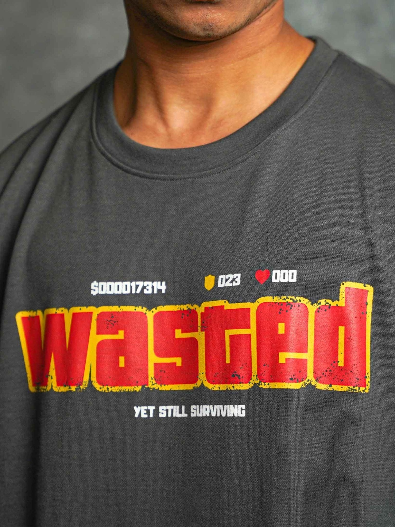 WASTED OVERSIZED T - SHIRT waterproof vinyl decal for laptop, bike, car & bottle