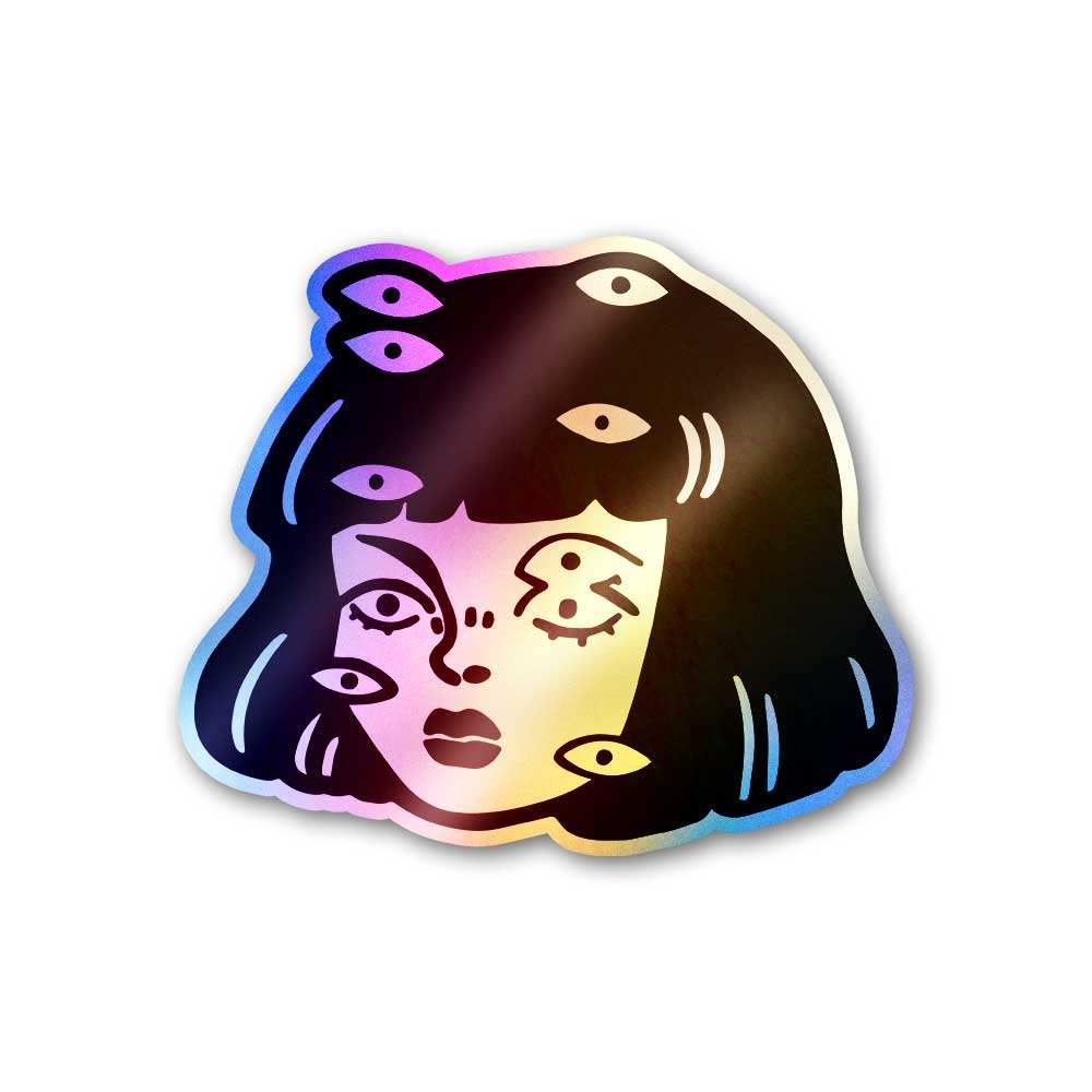 Watching You Holographic Sticker waterproof vinyl decal for laptop, bike, car & bottle