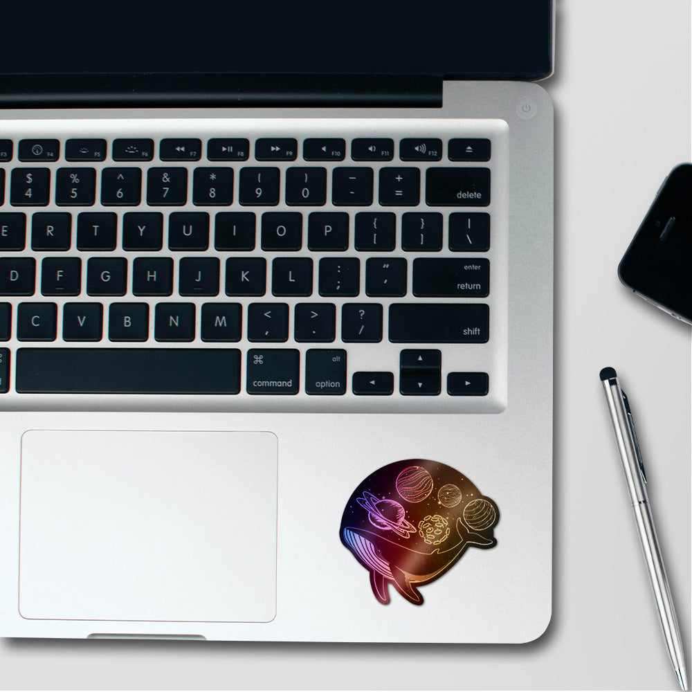 Whale Holographic Stickers waterproof vinyl decal for laptop, bike, car & bottle