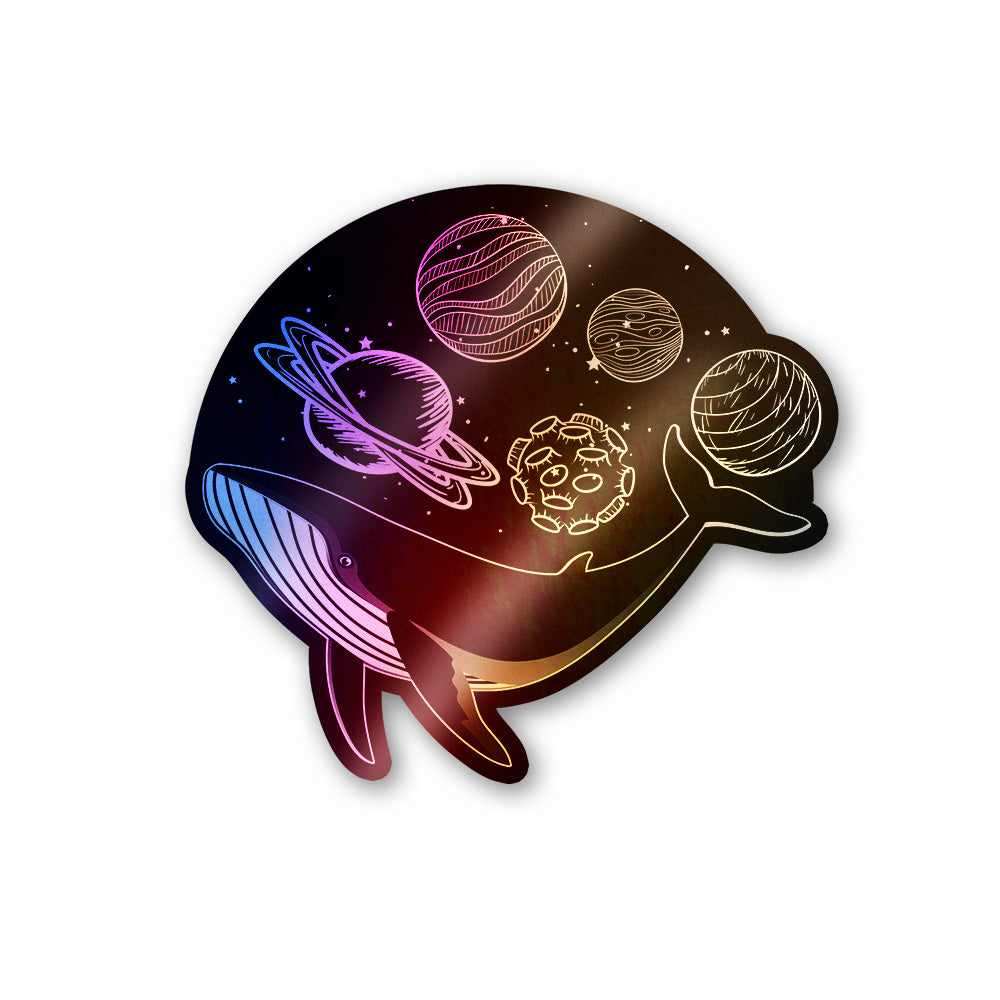 Whale Holographic Stickers waterproof vinyl decal for laptop, bike, car & bottle