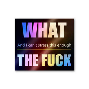 What the fuck Holographic Sticker waterproof vinyl decal for laptop, bike, car & bottle