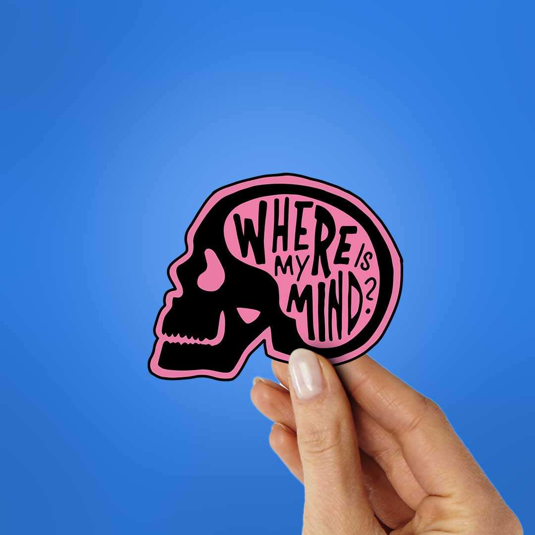 Where Is My Mind Sticker waterproof vinyl decal for laptop, bike, car & bottle