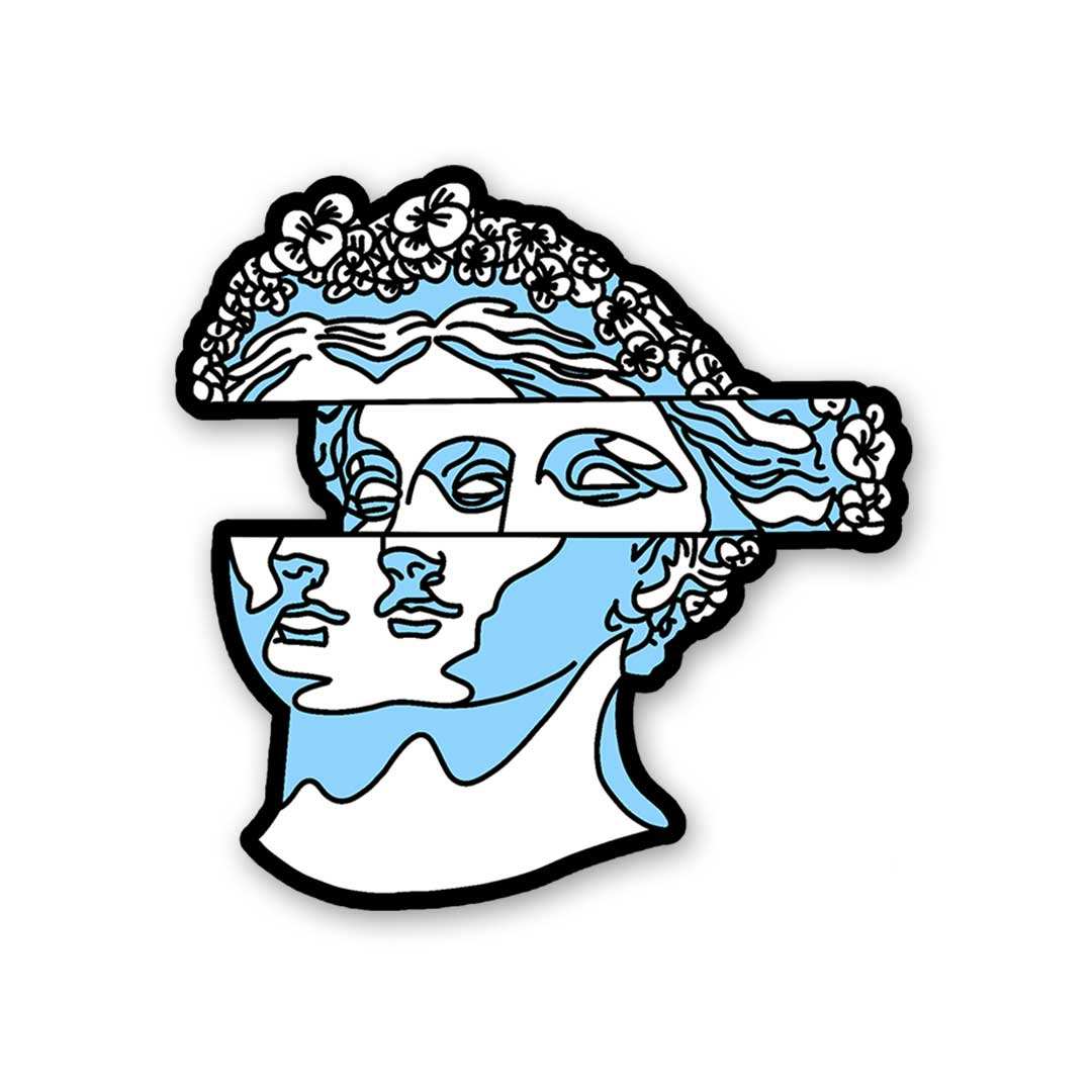 White Flower Hair Statue Sticker waterproof vinyl decal for laptop, bike, car & bottle