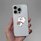 White Pookie Sticker waterproof vinyl decal for laptop, bike, car & bottle