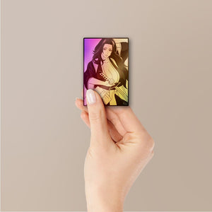 Woman B&W Portrait Holographic Stickers - Holographic stickers | STICK IT UP