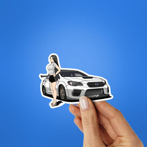 WRX And Waifu Sticker waterproof vinyl decal for laptop, bike, car & bottle