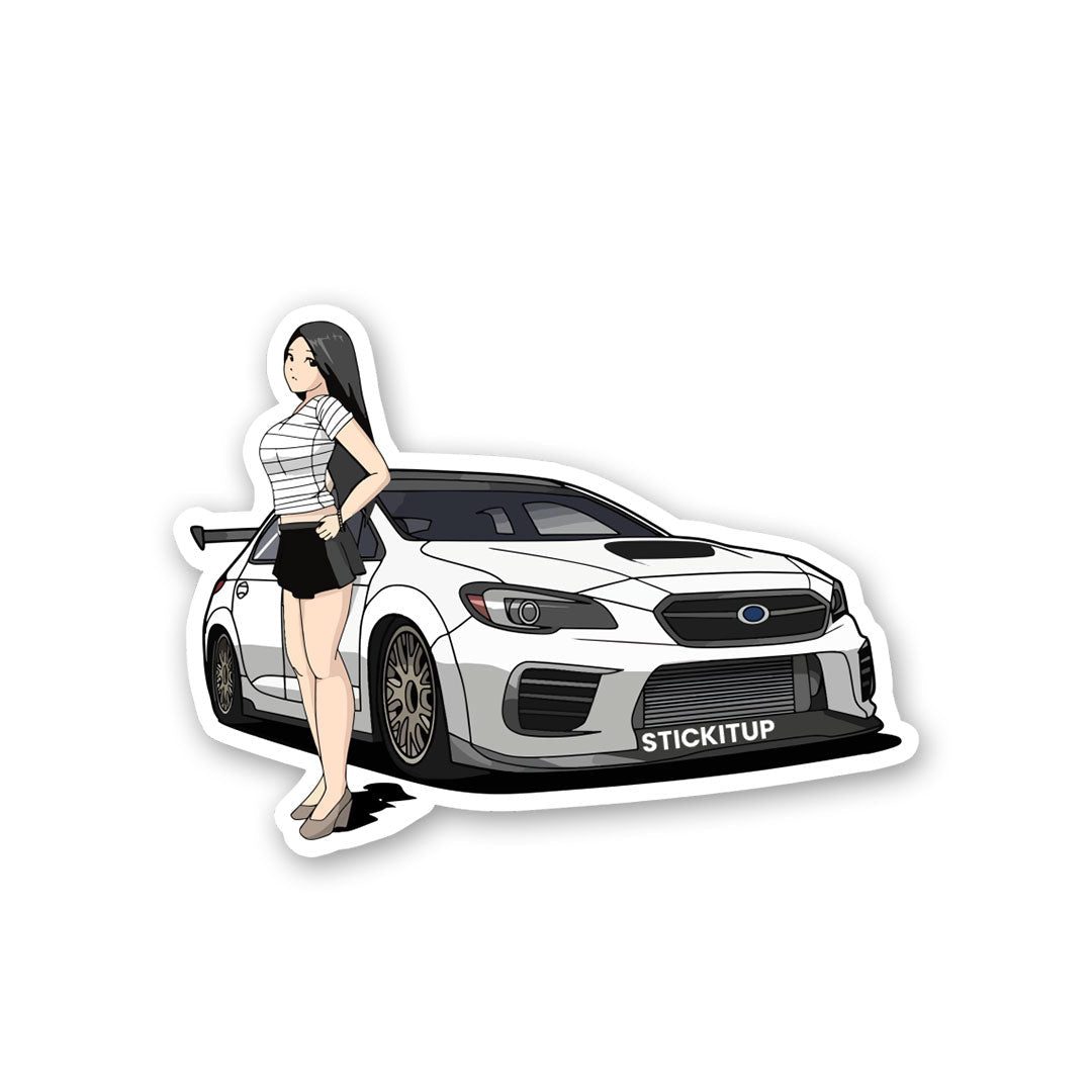 WRX And Waifu Sticker waterproof vinyl decal for laptop, bike, car & bottle