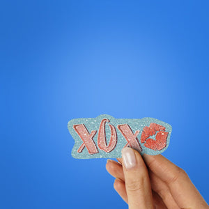 Xox Sticker Glitter Sticker waterproof vinyl decal for laptop, bike, car & bottle