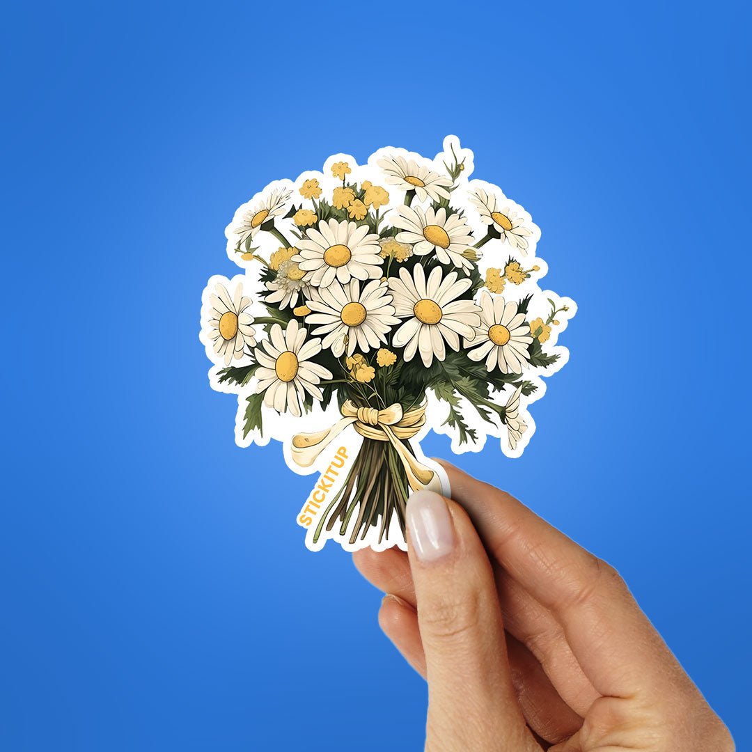 YELLOW FLOWERS Sticker waterproof vinyl decal for laptop, bike, car & bottle