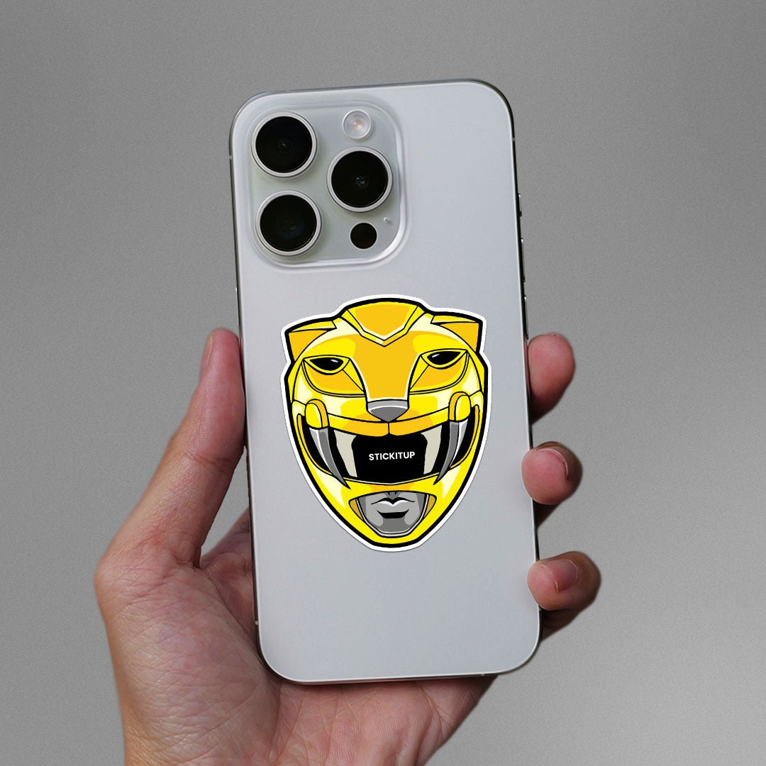Yellow Ranger Sticker waterproof vinyl decal for laptop, bike, car & bottle