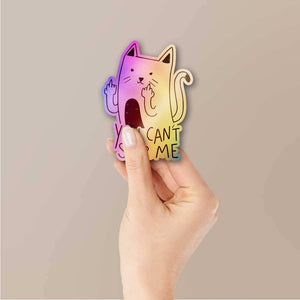 You Cant Stop Me Holographic Sticker waterproof vinyl decal for laptop, bike, car & bottle