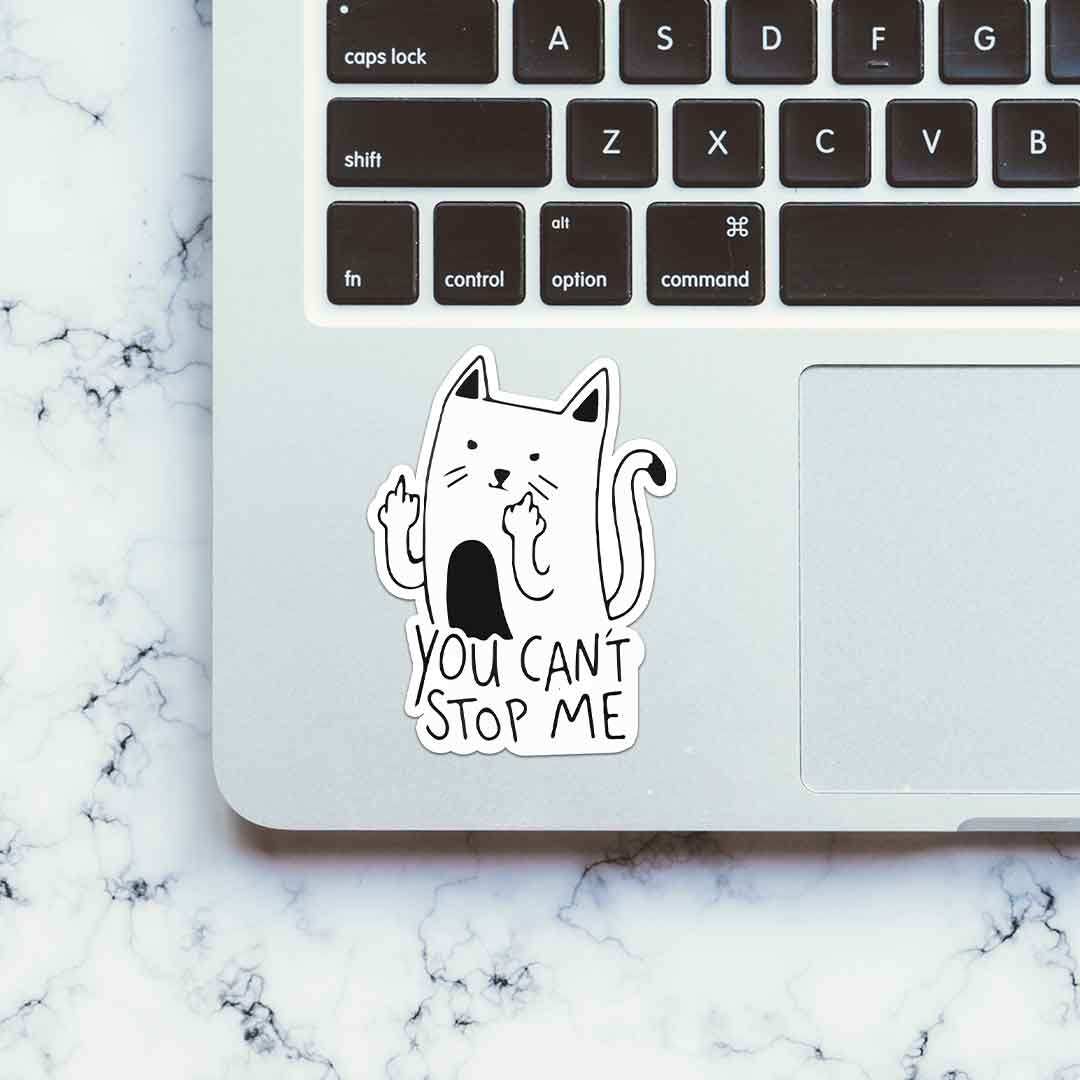 You Cant't Stop Me Sticker waterproof vinyl decal for laptop, bike, car & bottle