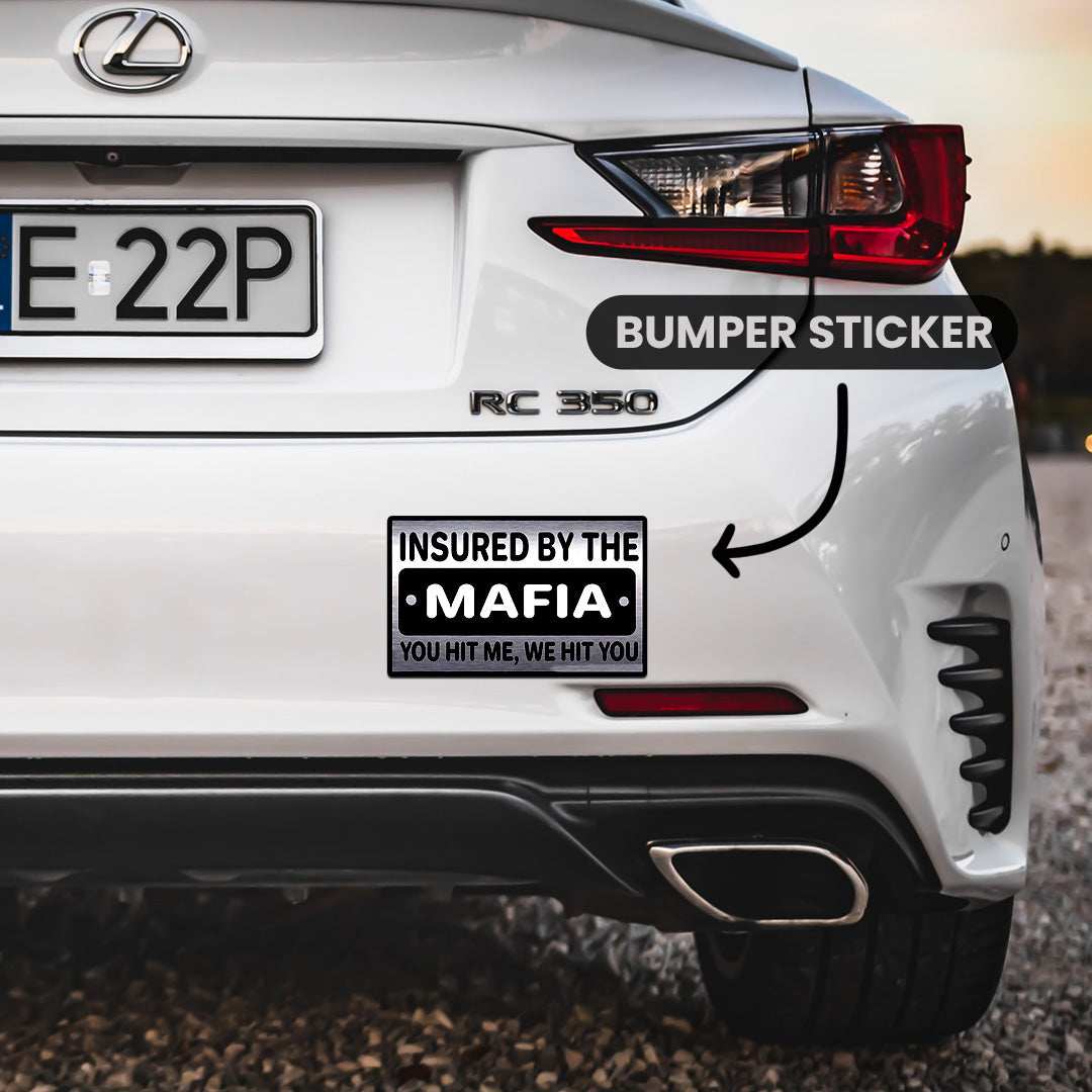 You Hit Me We Hit You Bumper Sticker waterproof vinyl decal for laptop, bike, car & bottle