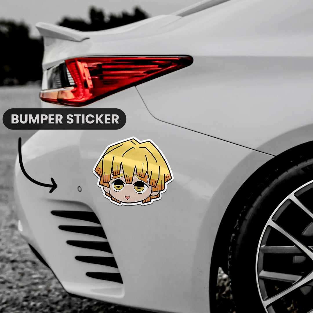 Zenitsu Bumper Sticker waterproof vinyl decal for laptop, bike, car & bottle