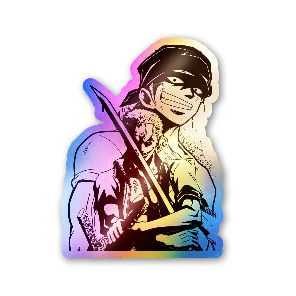 Zoro Holographic Stickers waterproof vinyl decal for laptop, bike, car & bottle