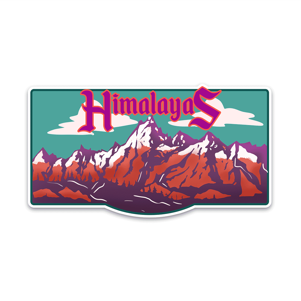 Himalayas Bumper Sticker waterproof vinyl decal for laptop, bike, car & bottle