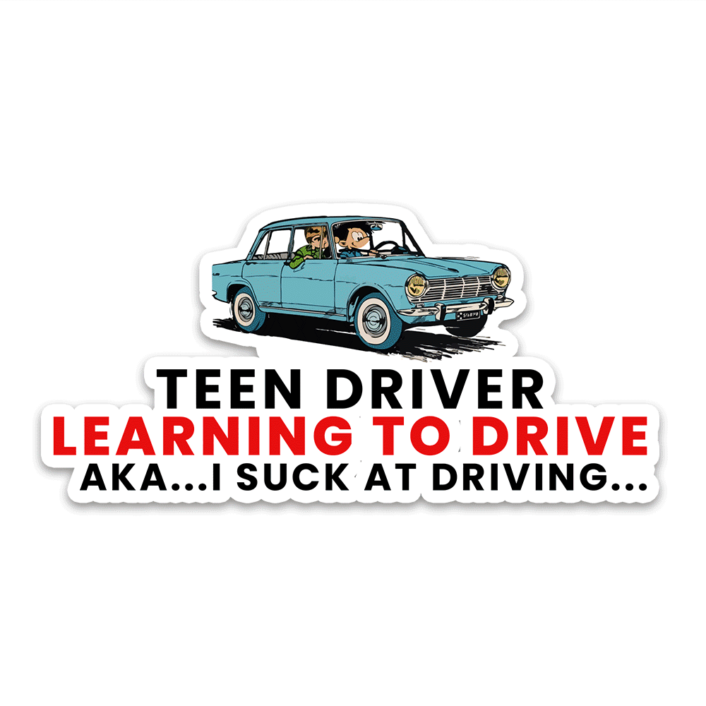 Teen Driver Bumper Sticker waterproof vinyl decal for laptop, bike, car & bottle