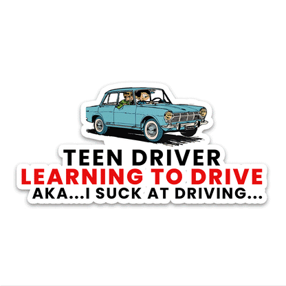Teen Driver Bumper Sticker waterproof vinyl decal for laptop, bike, car & bottle