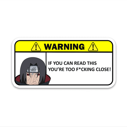 Warning!! If you can read this Bumper Sticker waterproof vinyl decal for laptop, bike, car & bottle