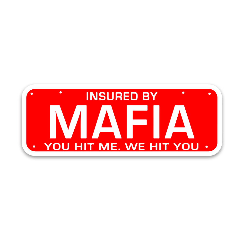 Mafia Bumper Sticker waterproof vinyl decal for laptop, bike, car & bottle
