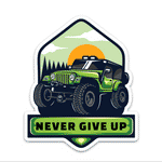 Never Give Up Bumper Sticker waterproof vinyl decal for laptop, bike, car & bottle