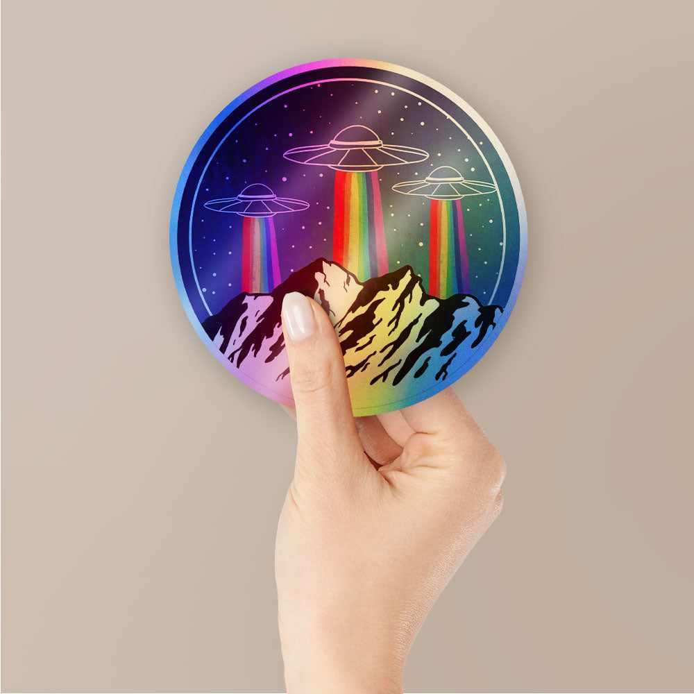 Ufo rainbow Holographic Stickers | STICK IT UP