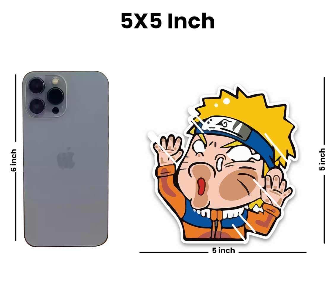 Flat Face Naruto Reflective Sticker | STICK IT UP