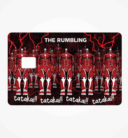 The rumbling, tatakai credit card skin | STICK IT UP