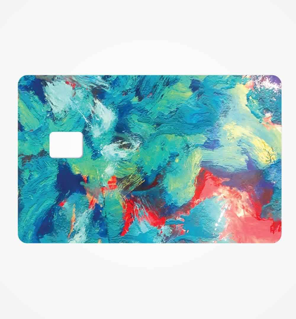 Blue Shades Oil Paint Pattern Credit Card Skin | STICK IT UP