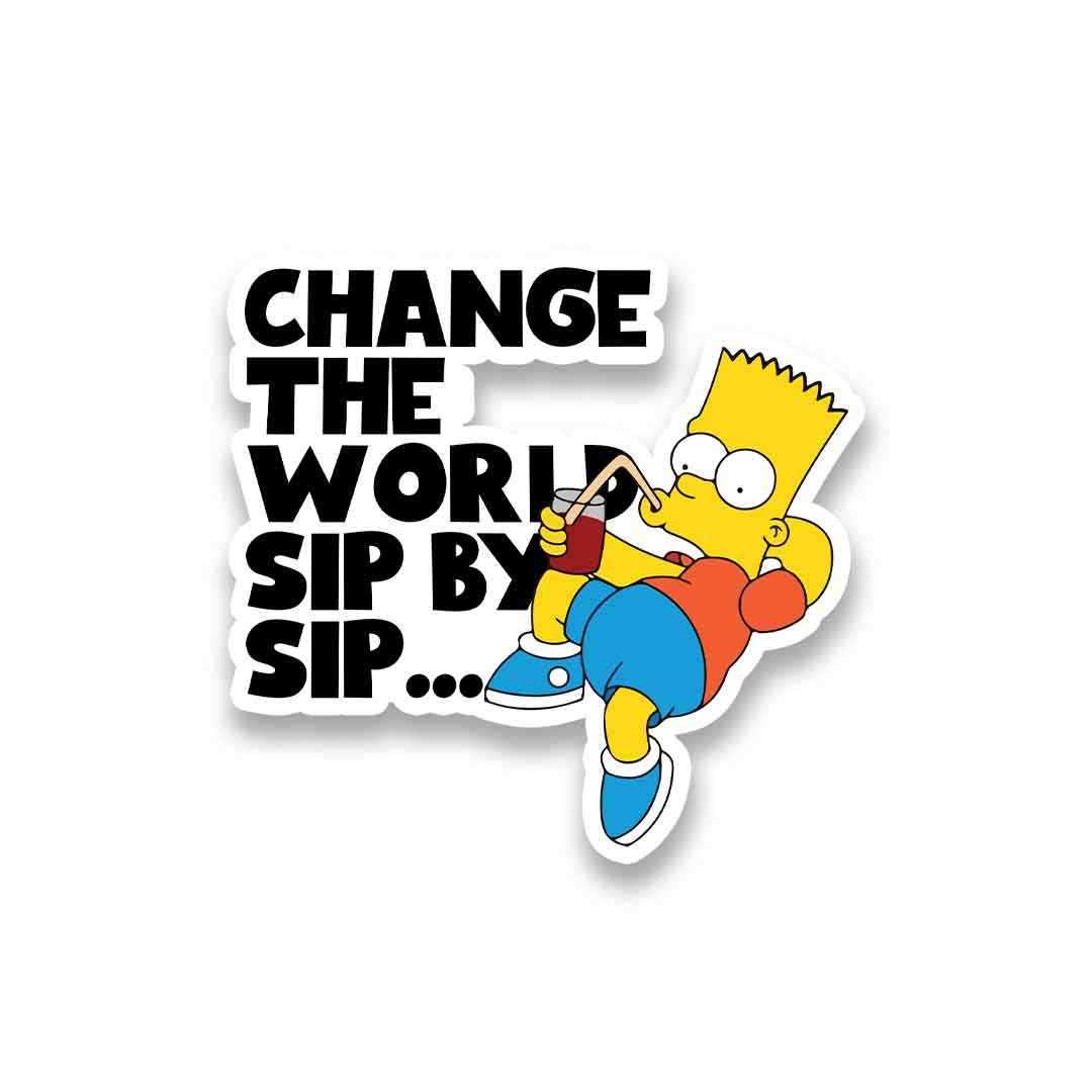 Change The World Sip By Sip Sticker | STICK IT UP