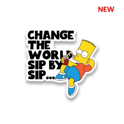 Change The World Sip By Sip Sticker | STICK IT UP