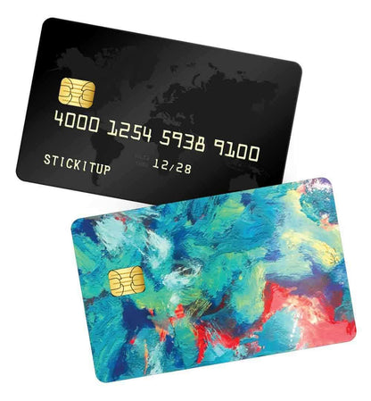 Blue Shades Oil Paint Pattern Credit Card Skin | STICK IT UP