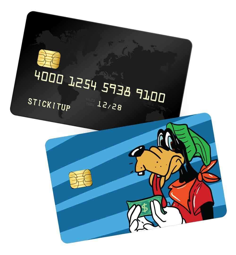 Dog With dollar note pattern credit card skin | STICK IT UP