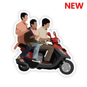 3 Idiots Sticker waterproof vinyl decal for laptop, bike, car & bottle