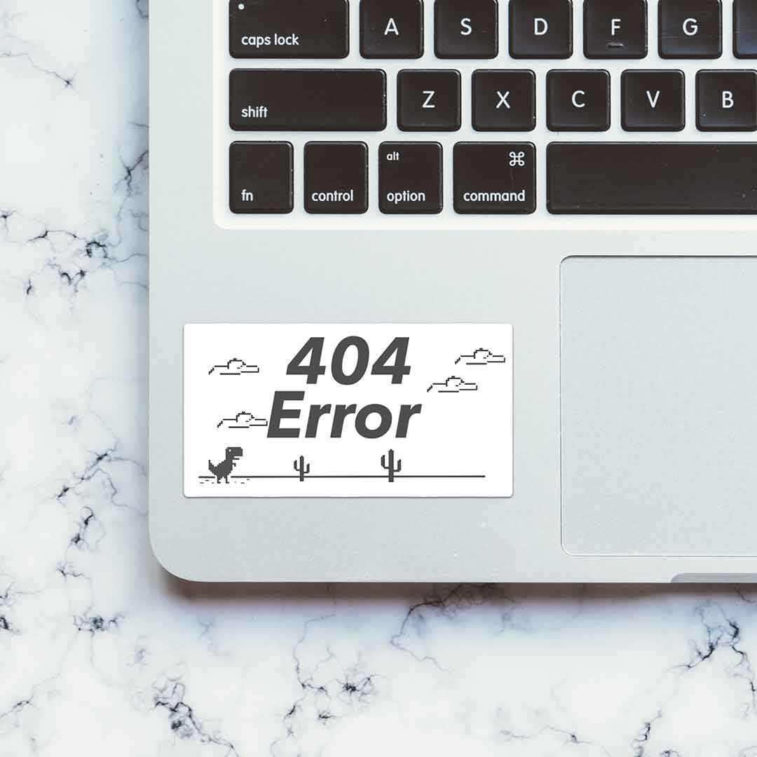 404 Error Sticker waterproof vinyl decal for laptop, bike, car & bottle