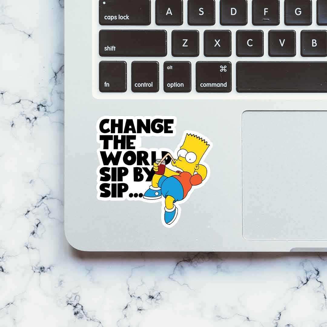 Change The World Sip By Sip Sticker | STICK IT UP