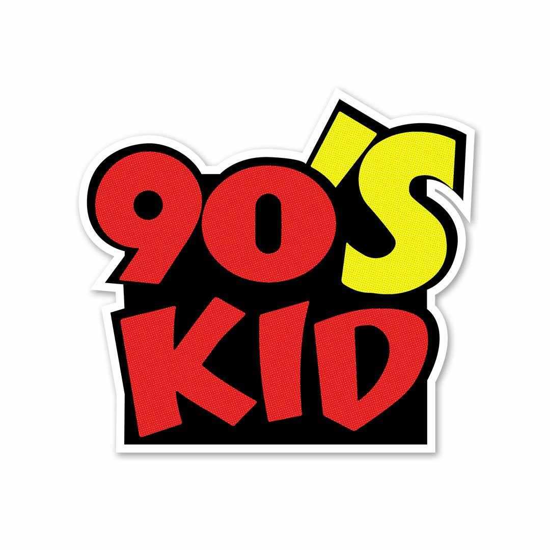 90's Kid Sticker waterproof vinyl decal for laptop, bike, car & bottle