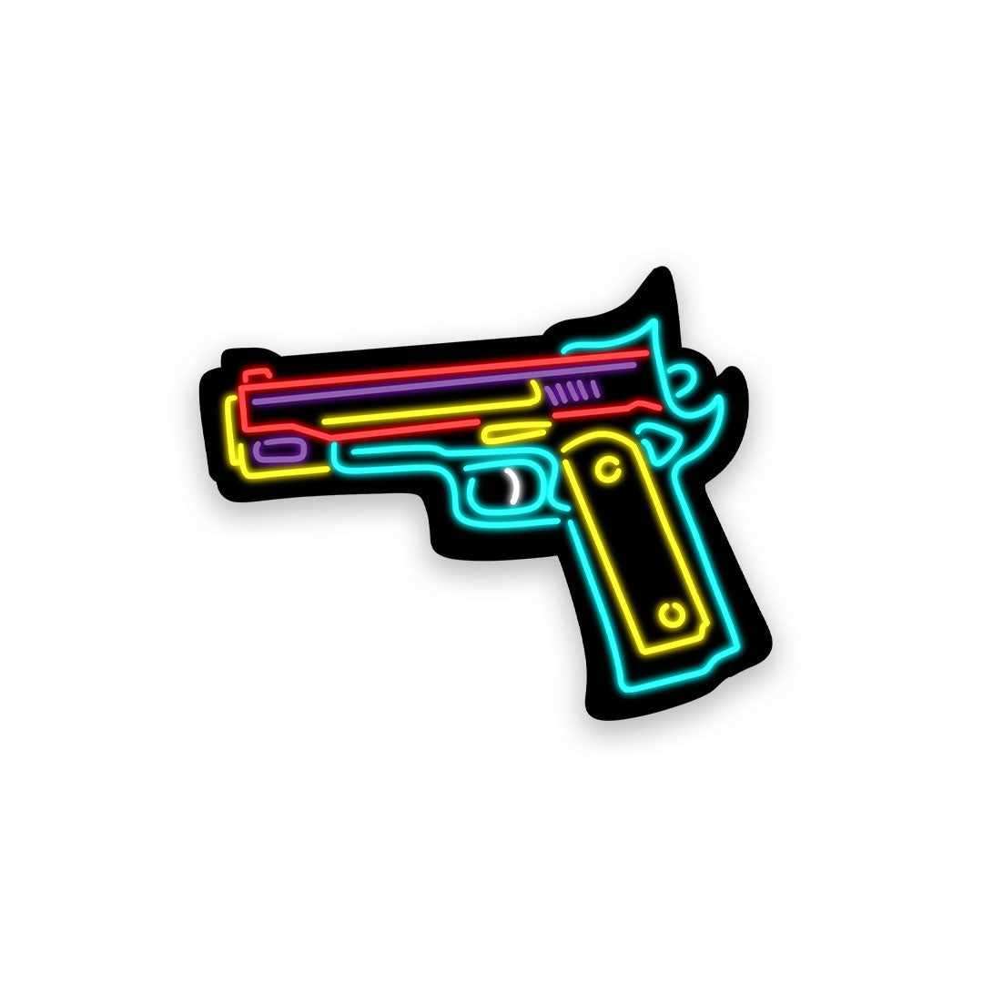 Neon Gun Sticker | STICK IT UP